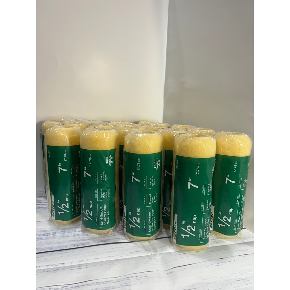 Lot of 18Better 7 inch Paint‎ Roller Covers 1/2 inch Nap High Density Knit Bulk